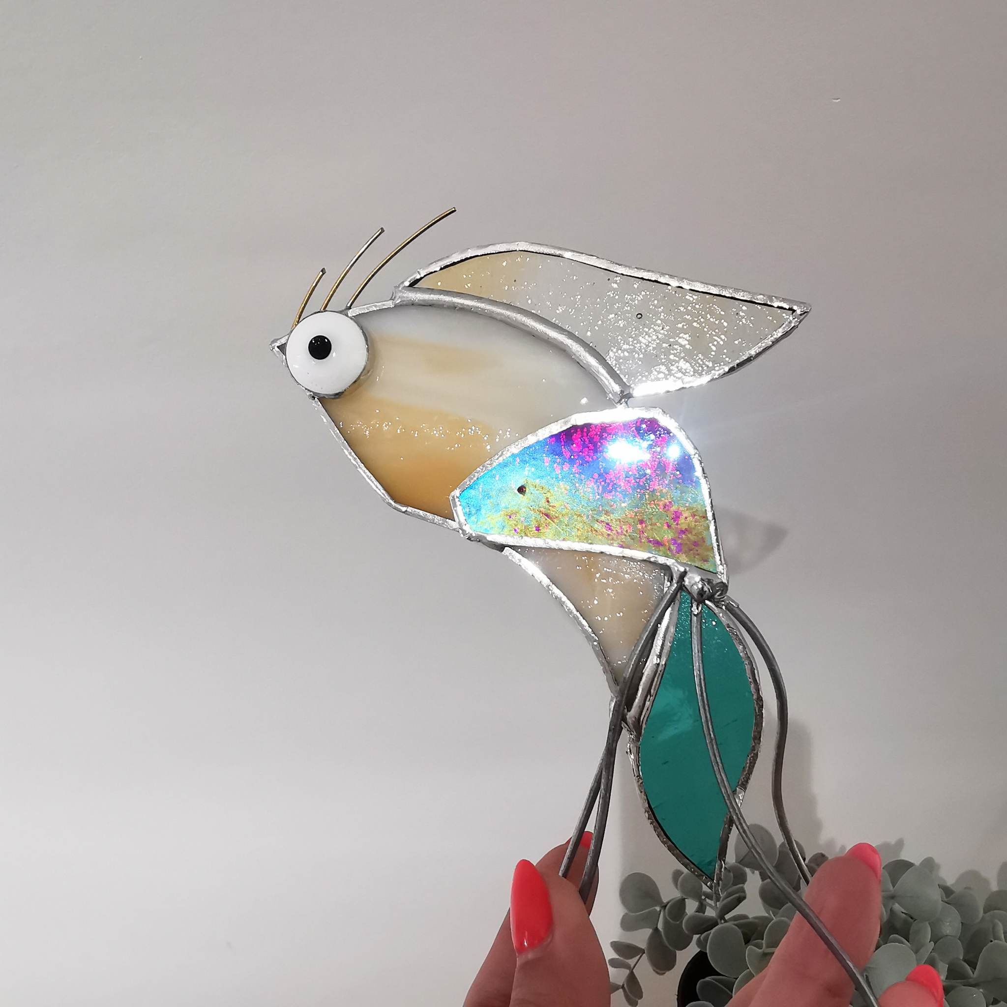Figurine scrappy bird rigolo décoration vitrail SPI10c_Maurice_20€