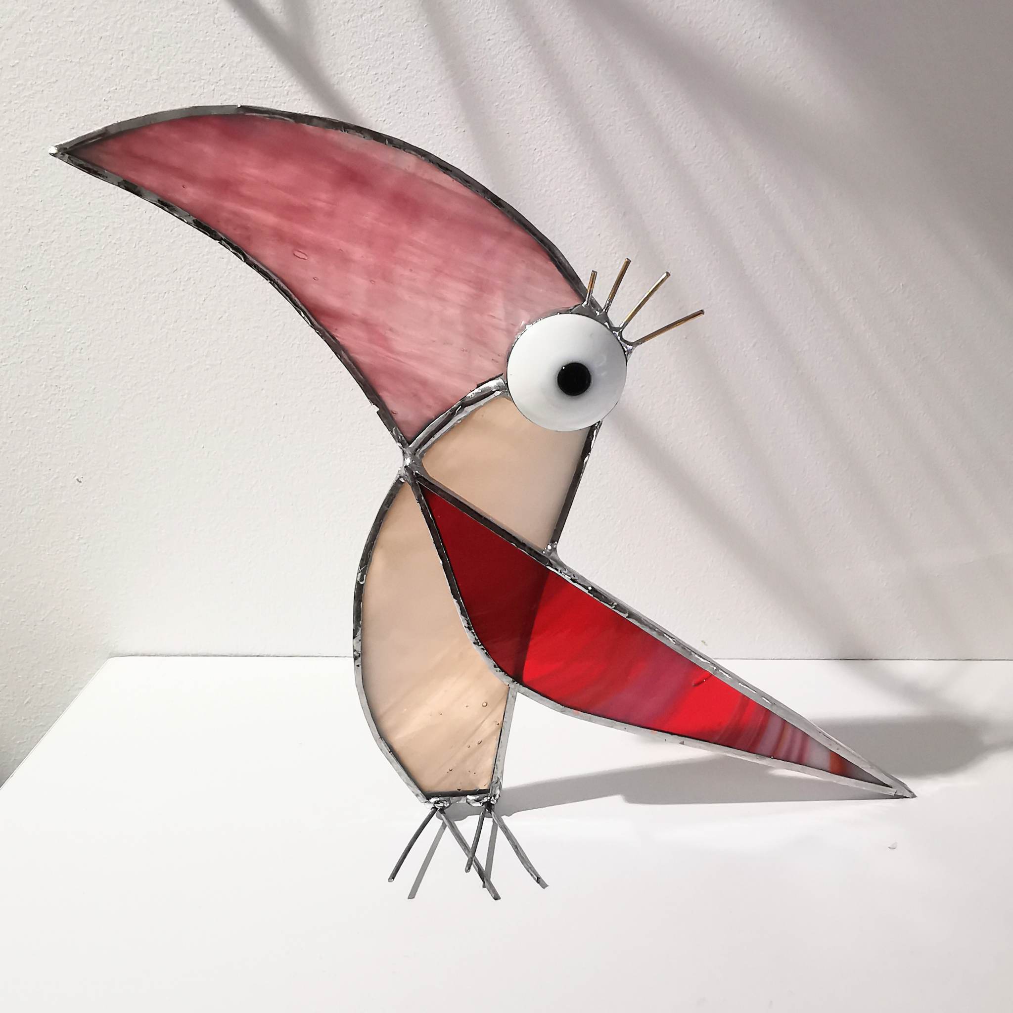Figurine scrappy bird rigolo décoration vitrail SPI18b_Arlette_15€