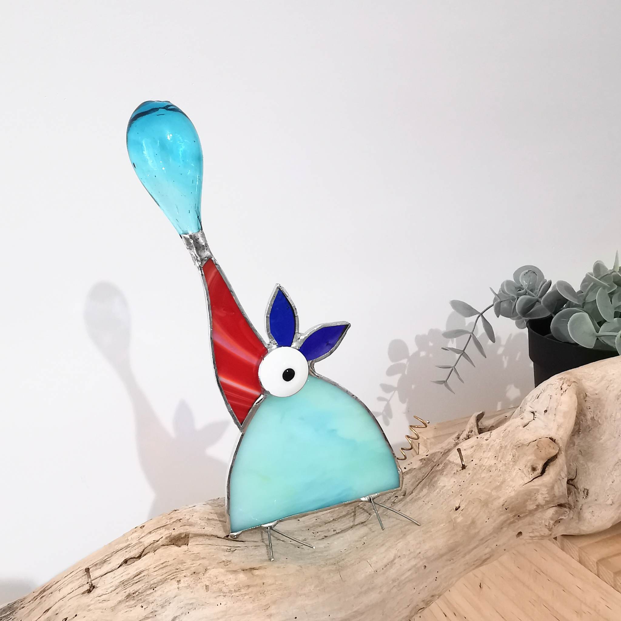 Figurine scrappy bird rigolo décoration vitrail SPI23c_Adrien_20€