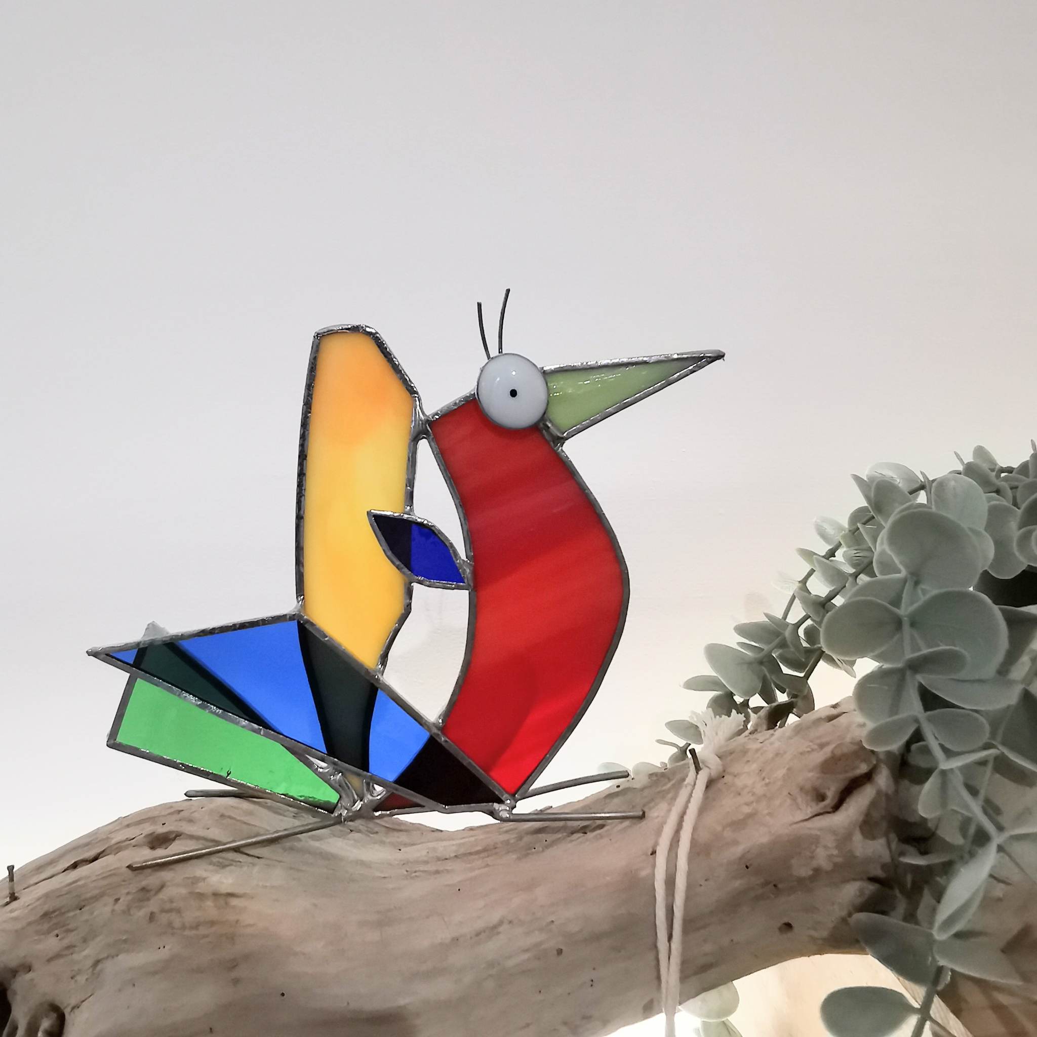 Figurine scrappy bird rigolo décoration vitrail SPI29b_20€