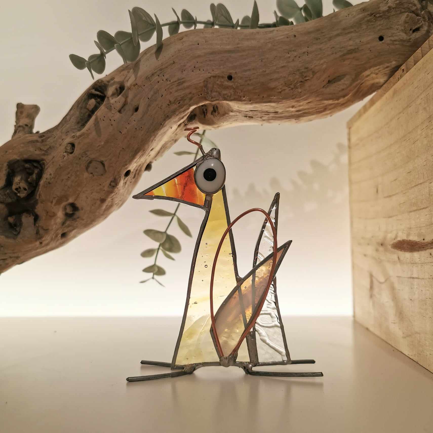 Figurine scrappy bird rigolo décoration vitrail SPI57b_20€