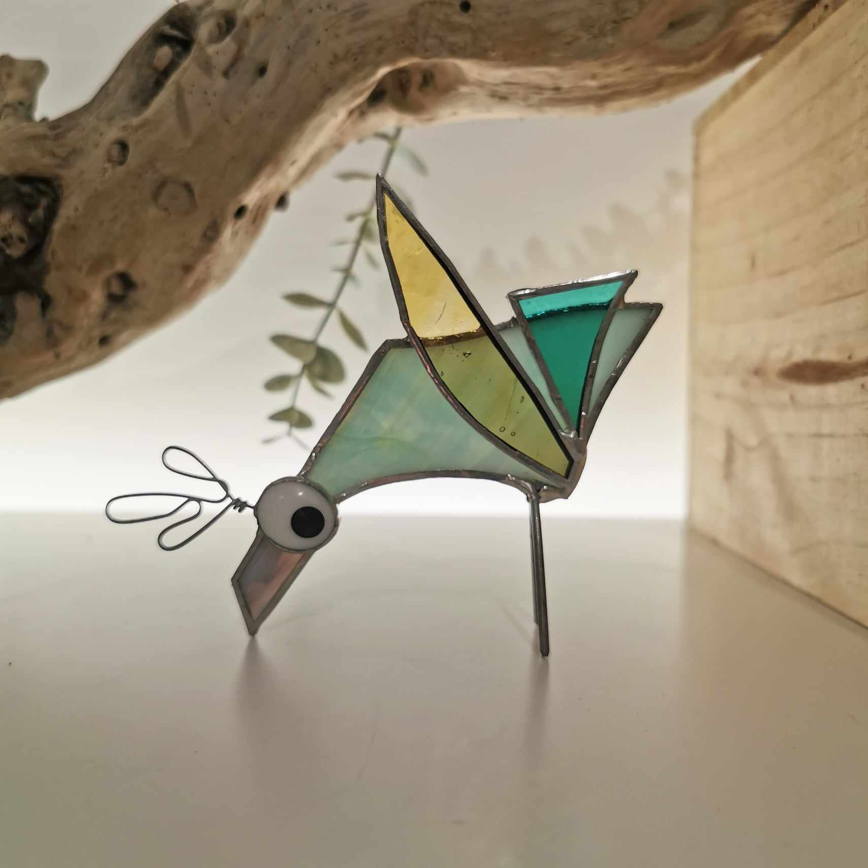 Figurine scrappy bird rigolo décoration vitrail SPI58b_20€