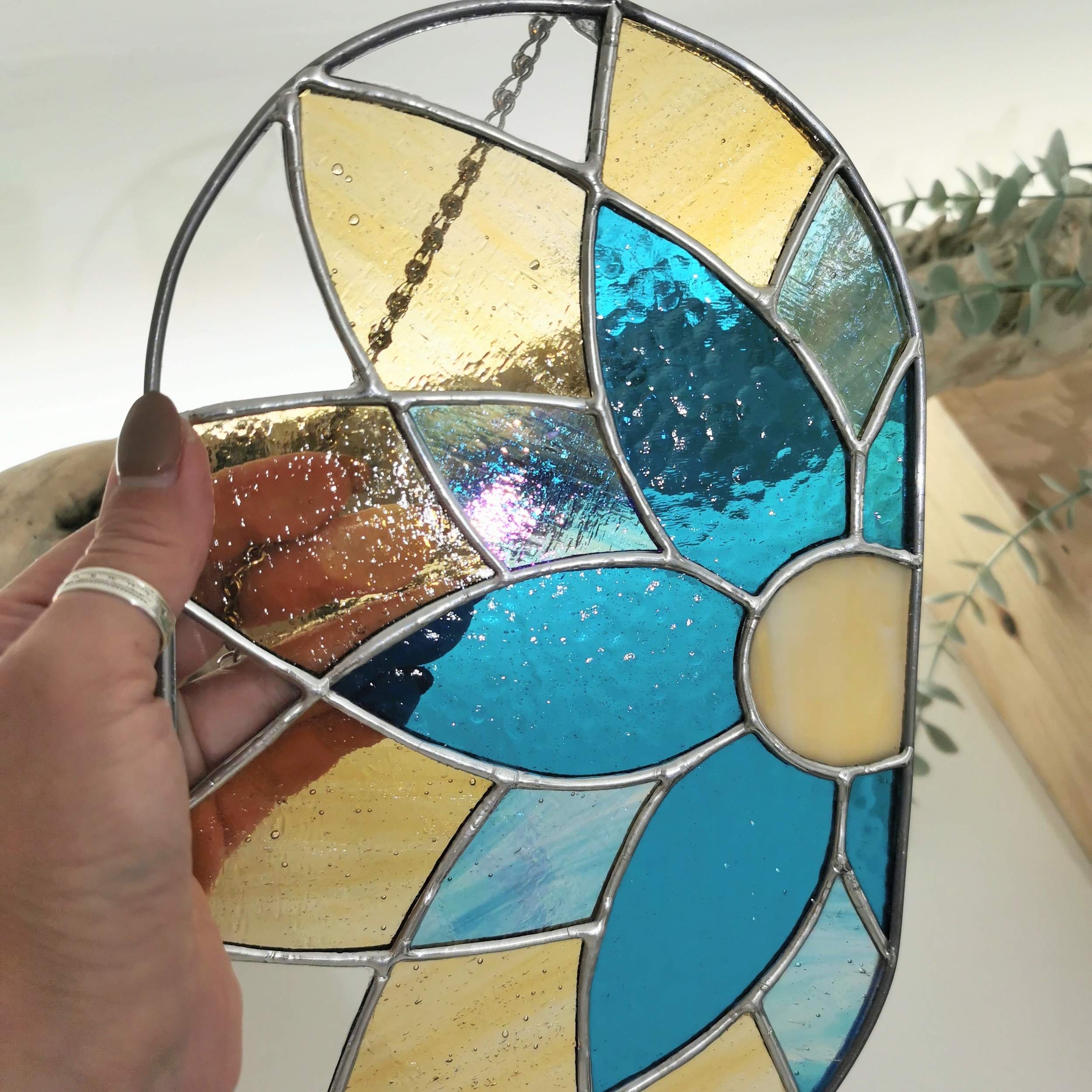 1pc, Mandala Suncatcher, Vitrail Suspendu, Panneau Acrylique