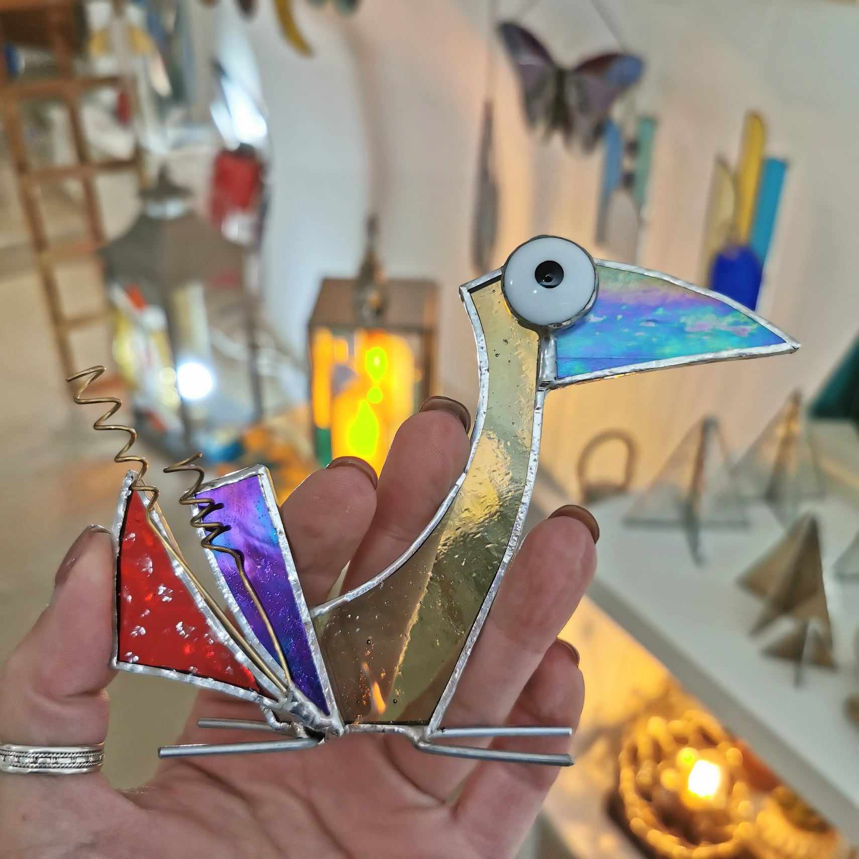 Figurine scrappy bird rigolo décoration vitrail SPI64b_20€