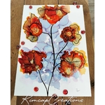 dessin encres à alcool, fleur oranges pour décoration dintérieur DEY002_28€
