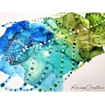Dessin dart abstrait à lencre, plume de paon stylisé DEY024c_30€