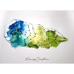 Dessin dart abstrait à lencre, plume de paon stylisé DEY024f_30€