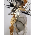 Dessin dart abstrait à lencre avec son cadre moulures dorées, pour décoration étonnante DEY046c_110€