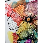 Dessin dart abstrait à lencre avec son cadre moulures dorées, pour décoration étonnante DEY052f_130€
