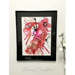 Dessin dart abstrait à lencre avec son cadre moulures dorées, pour décoration étonnante DEY0158b_125€
