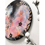 Dessin dart abstrait à lencre avec son cadre moulures dorées, pour décoration étonnante PEKC034b_110€