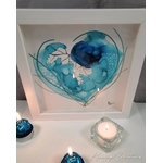 Dessin dart abstrait à lencre, coeur bleu DEY070e_35€