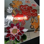 Décoration SGO carpe chinoise, décoration asiatique sur miroir KCSGO006c_150€
