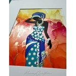 Black Woman dessin dart à lencre et peinture acrylique pour décoration DEY073g_125€