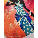 Black Woman dessin dart à lencre et peinture acrylique pour décoration DEY073c_125€