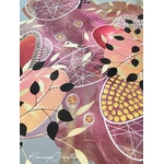 Dessin dart abstrait à lencre et acrylique, floral et organique pour une décoration originale DEY076d_100€