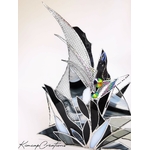 Sculpture de verre Black & White, vitrail pour une décoration étonnante FOKC138d_150€