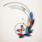 Papillon vitrail tiffany décoration murale FOKC205b_75€