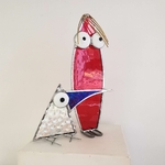 Figurine scrappy bird rigolo décoration vitrail SPI08_GILLES