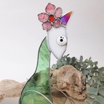 Figurine scrappy bird rigolo décoration vitrail SPI20b_Gisèle_30€