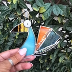 Figurine scrappy bird rigolo décoration vitrail SPI28b_Julius_20€