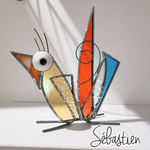Figurine scrappy bird rigolo décoration vitrail SPI30_20€