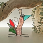Figurine scrappy bird rigolo décoration vitrail SPI46b_20€