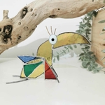 Figurine scrappy bird rigolo décoration vitrail SPI54b_20€