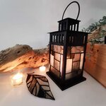 Lanterne métal noir vitrail FOKC545_160€