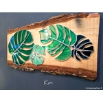 tableau, décoration murale greenlife en vitrail feuille tropicale VKC008d_210€