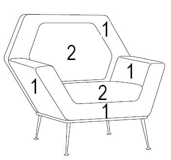 Fauteuil bergère CELL VINTAGE avec accoudoirs