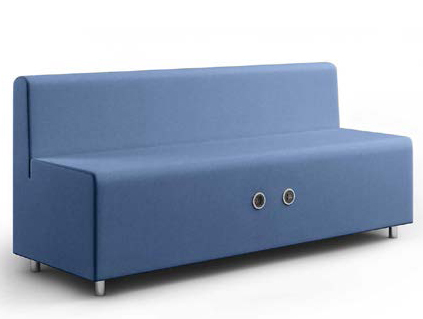 Banquette design DAIKI 2 ou 3 places dossier lisse - Hub wireless usb prise - 120 à 180cm