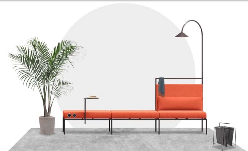 banquette daccueil orange modulable pour entreprise (2)