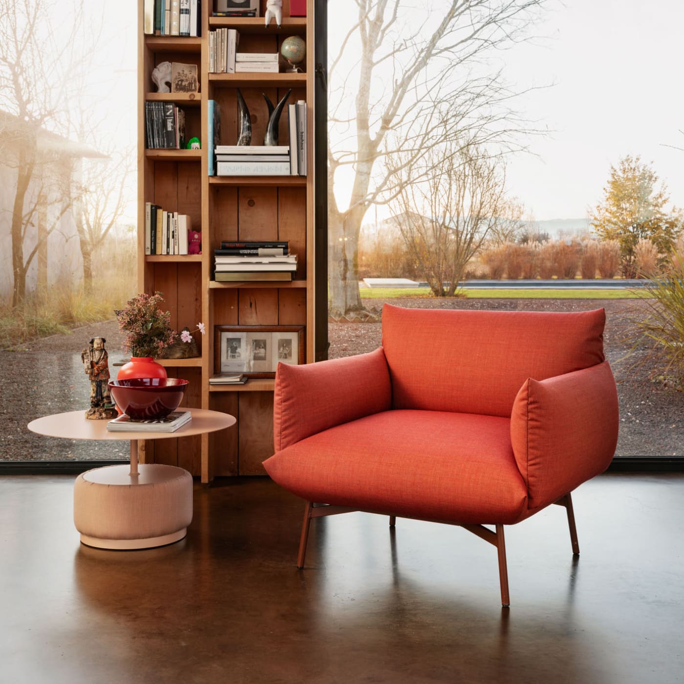 fauteuil orange lounge pour salle dattente