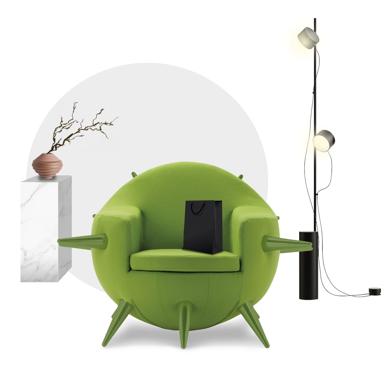 Fauteuil design vert VIRA BALL CHAIR - Iconic Design