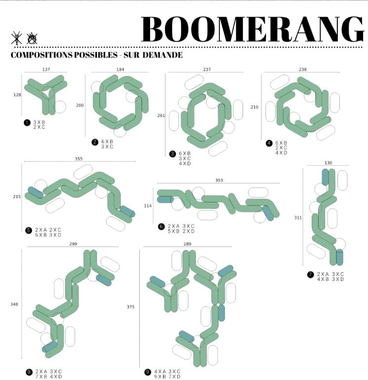 banc boomerang design borne centrale espace lounge entreprise
