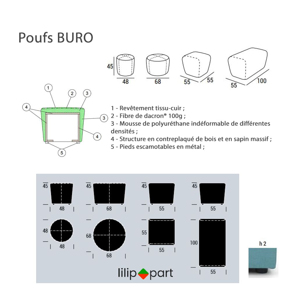 pouf espace détente bureau