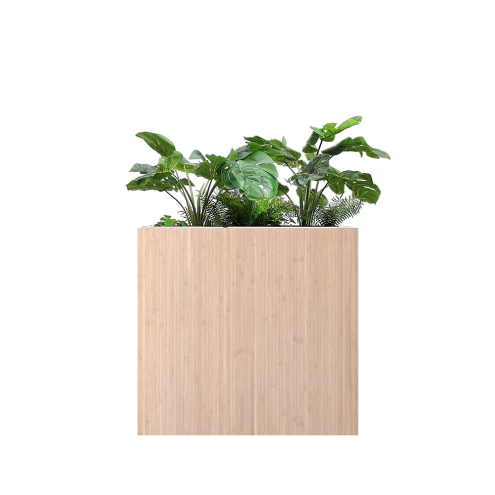 Jardiniere haute plante artificielle BAMBOU Carree - Sur-mesure