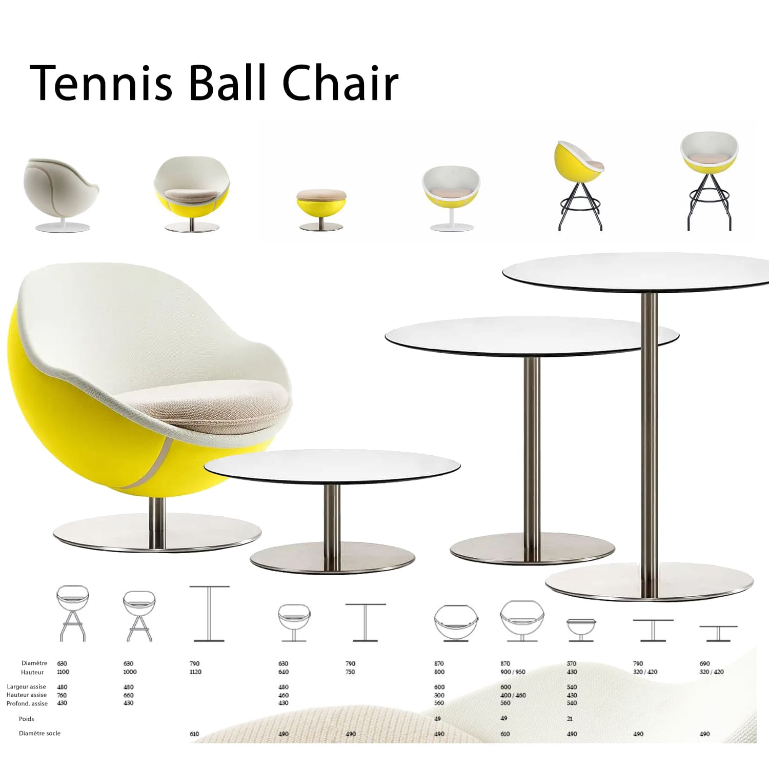 ball chair fauteuil roland garros