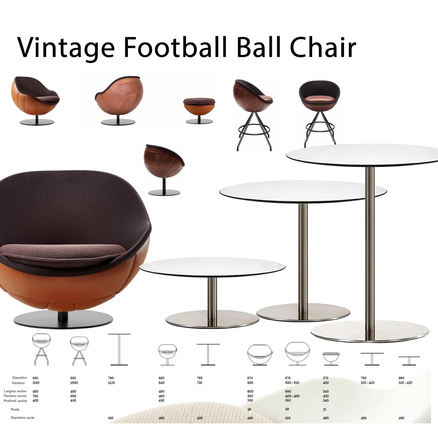 fauteuil lounge football soccer vintage