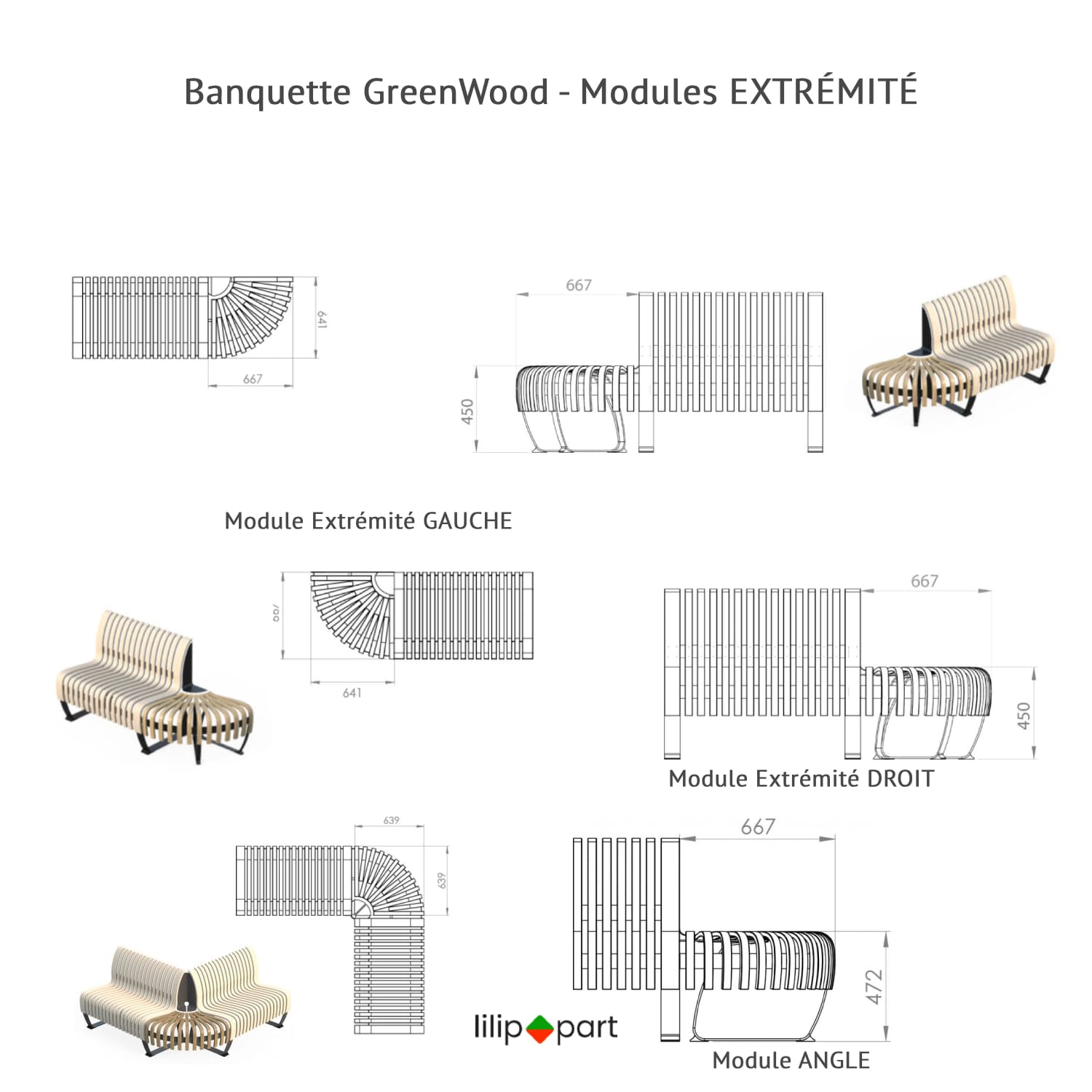 banquette arrondie bois durable ecoresponsable