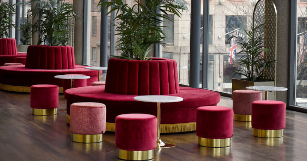 banquette convexe ronde hôtel