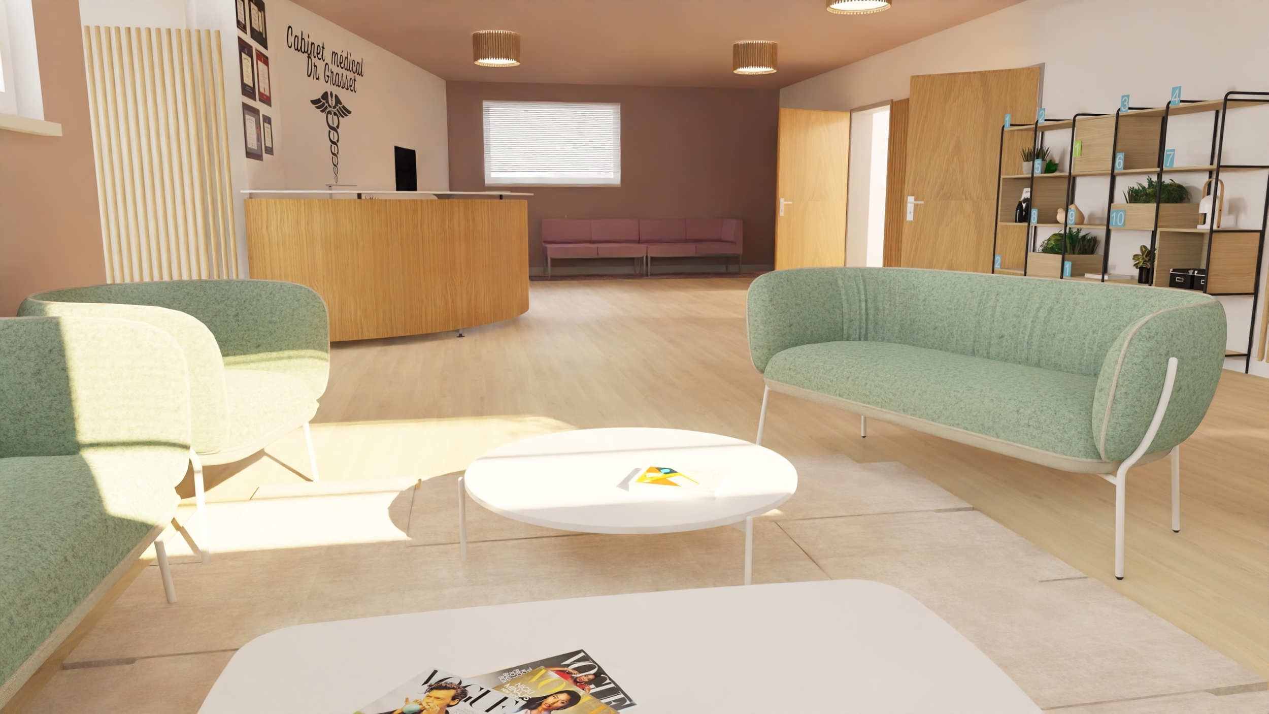 Aménager la Salle d'attente de votre cabinet médical - Plan 3D