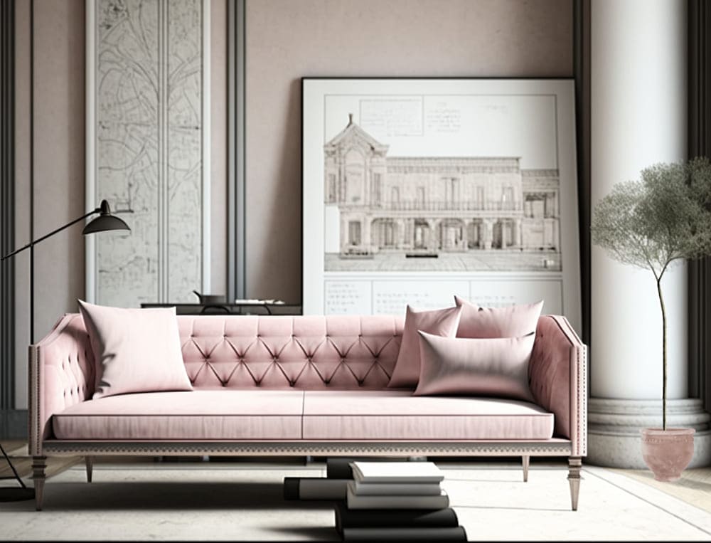 canape capitonne rose salle d attente cabinet medical lilipopart