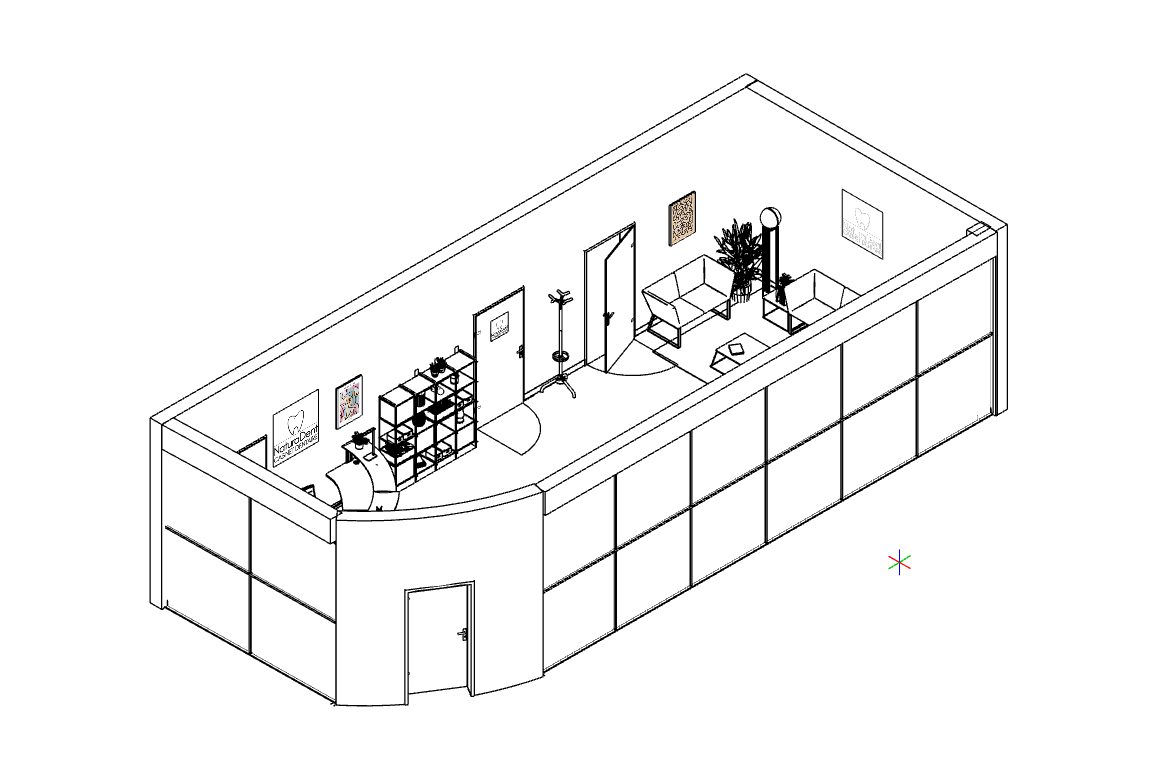 sketchup plan agencement salle attente cabinet dentaire