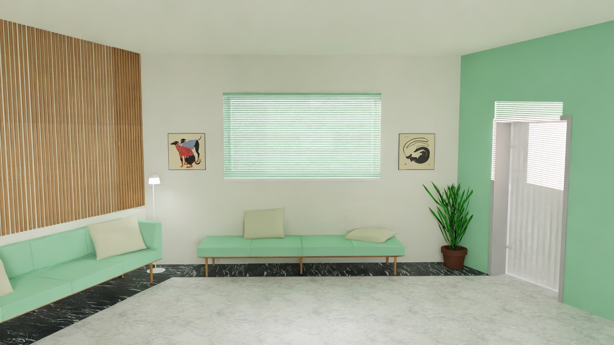 decoration design mobilier bois salle attente clinique veterinaire
