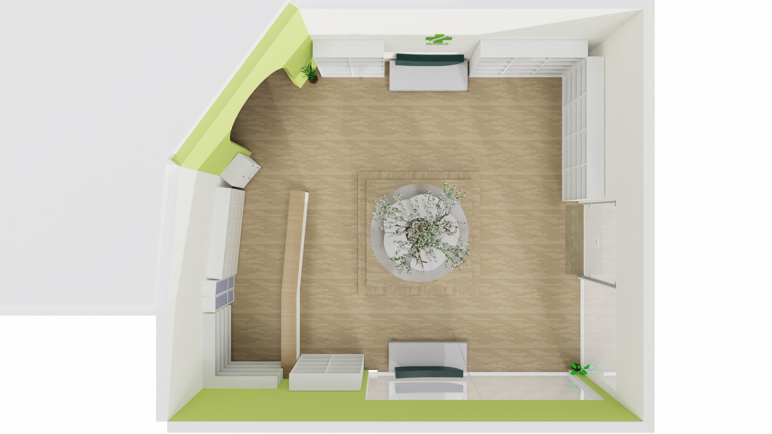 agencement 3d nature soins pharmacie