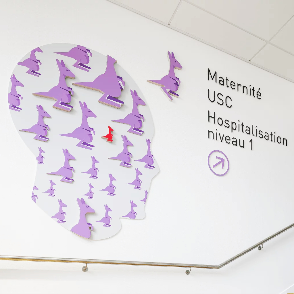 signaletique mur interieur hopital clinique
