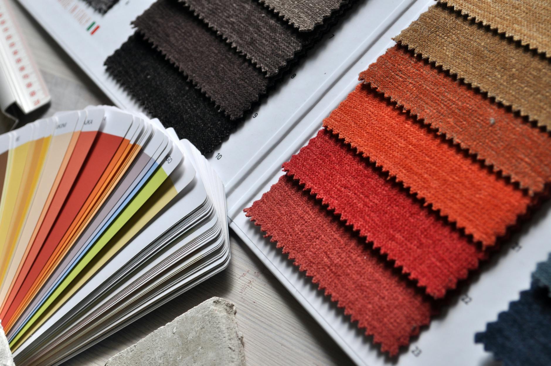 photo en gros plan de la palette de couleurs de tissu