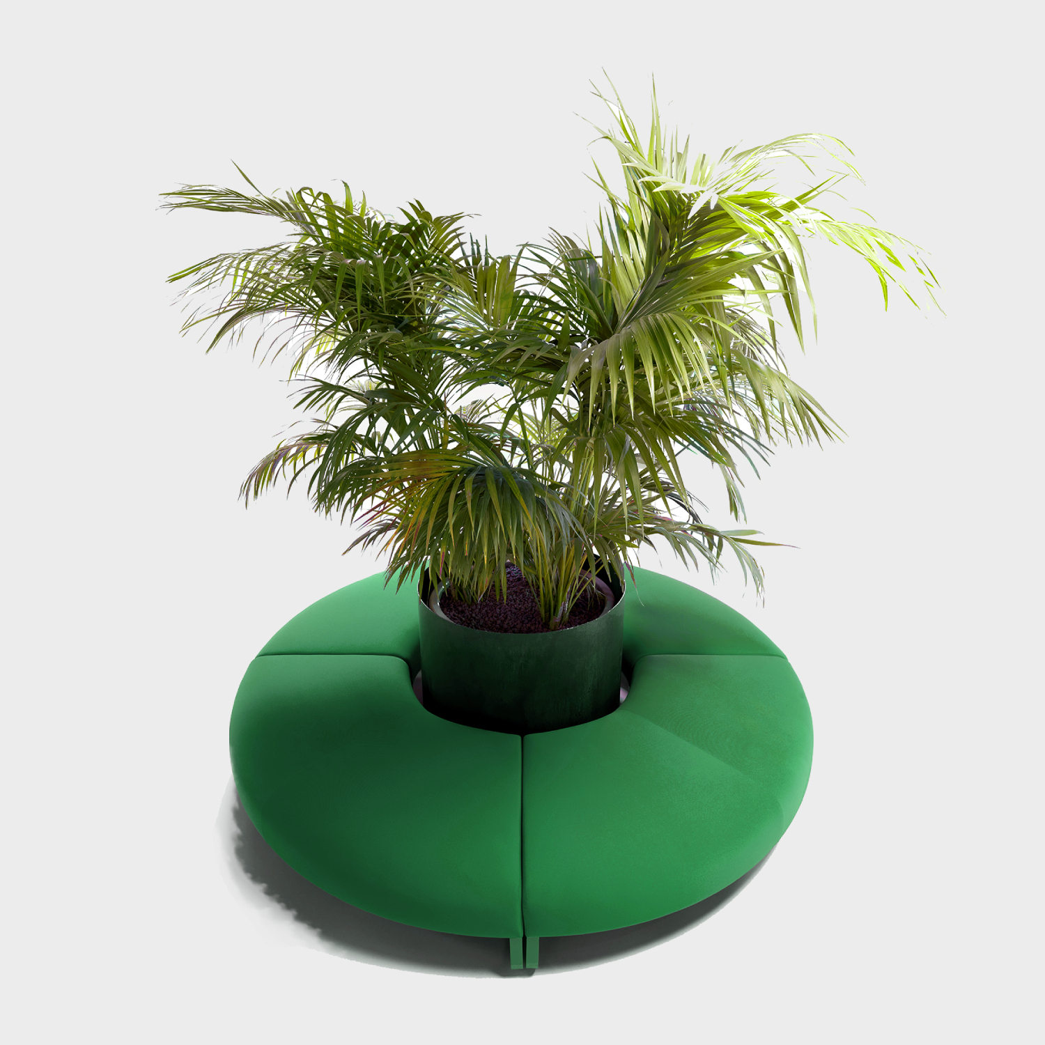 Banc circulaire tapissé